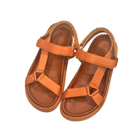 Ulla Johnson Women’s Astra Sport Satin Sandal Round Toe Orange Size 37 NWOT - Picture 8 of 12